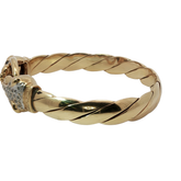 8” Pre-owned 9CT Sapphire & Diamond Set Panther Head Bangle (72.52g)